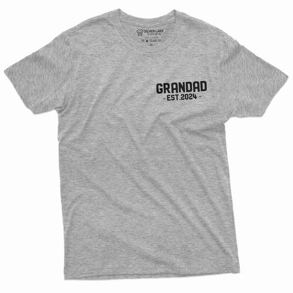 Men's Granddad 2024 T-shirt Grandfather tee abuelo papa gift Birthday new grandpa shirt (3X-Large Grey)