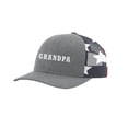 thumbnail image 1 of Men's Grandpa Father's Day Custom Embroidered Mesh Back Trucker Hat, Heather Grey/American Flag, 1 of 4