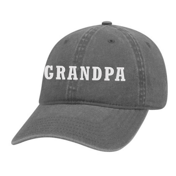 Men's Grandpa Father's Day Custom Embroidered Twill Buckle Back Adjustable Hat, Grey