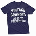 thumbnail image 1 of Men's Grandpa Funny T-shirt Vintage Grandpa Aged to Perfection Papa Gifts Grandfather Tee shirt (Large Navy Blue), 1 of 7