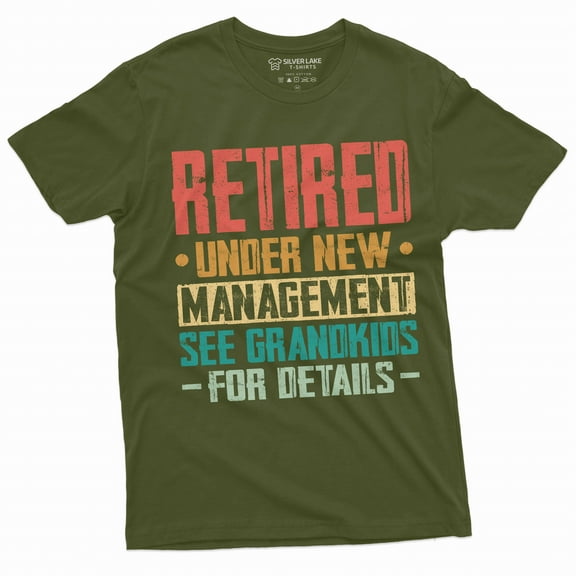 Men's Grandpa funny T-shirt retired grandpa grandkids tee shirt Papa gift retirement tee (Large Military Green)