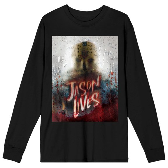 Men's Graphic Black Longsleeve Packaged Shirt, Jason Lives Poster-M