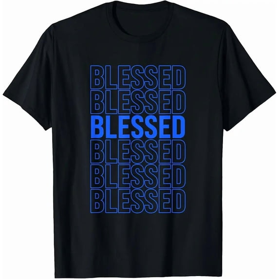 Men's Graphic Blessed Repeating Text T-Shirt