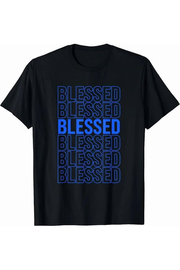 Men's Graphic Blessed Repeating Text T-Shirt