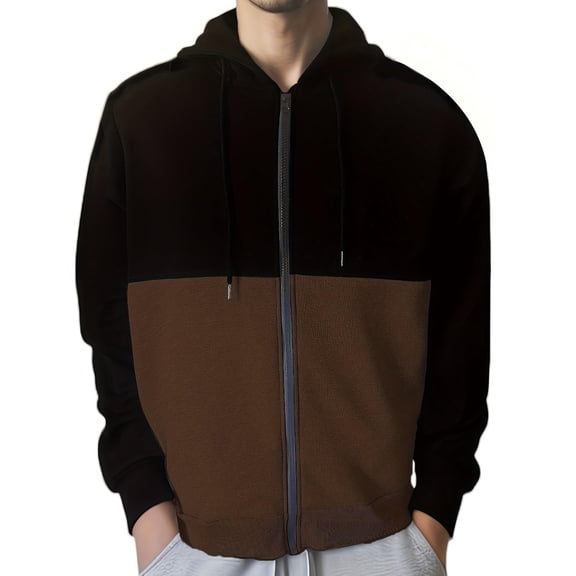 Men's Graphic Color Block Pullover No Hoodie Fleece Sweatshirt Long Sleeve Casual Novelty with Pockets