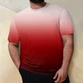 thumbnail image 1 of Men's Graphic Crewneck Tshirt Plus Size Short Sleeve Gradient Color Casual Big and Tall Tees Red 4XL, 1 of 5