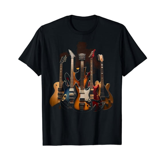 Men's Graphic Electric Guitar Music Design T-Shirt