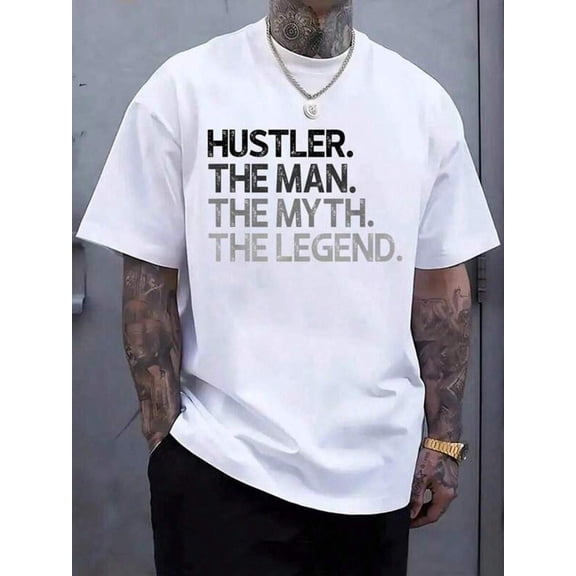 Men's Graphic Hustler Gift Man Myth The Legend Tees T-Shirt Soft Breathable Comfortable Lightweight Cotton
