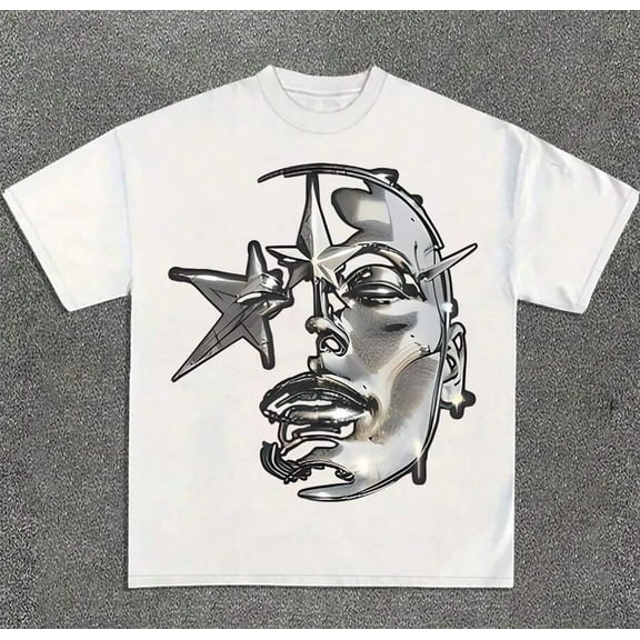 Men's Graphic Printed T-Shirt With Round Neck And Short Sleeve, Loose And Casual Short Sleeve T-Shirt In Summer, And Men's Daily Clothes.