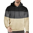 thumbnail image 1 of Men's Graphic Pullover Hoodie Patchwork Design Long Sleeve with Pocket Casual Wear, 1 of 6
