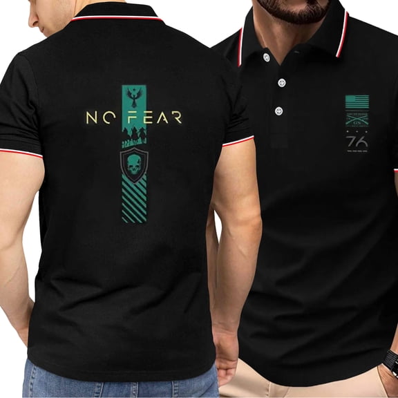 Men's Graphic Shirts Short Sleeve Casual Button Down Polo Shirt Summer Beach Vacation Shirts Black D S