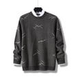 thumbnail image 1 of Men's Graphic Sweater Soft Fleece Crewneck Knitted Pullover Sweater, 1 of 5