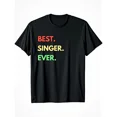 thumbnail image 1 of Men's Graphic T-Shirt, Best Singer Ever Print, Retro Style Cotton Crew Neck, 1 of 6