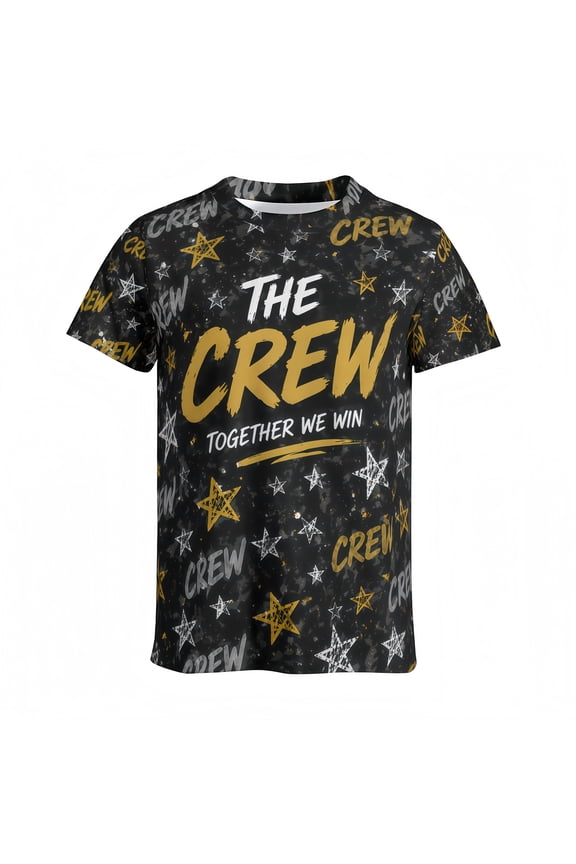 Men's Graphic T Shirt Crew Team Design Together We Win Star Print Casual Short Sleeve Tee