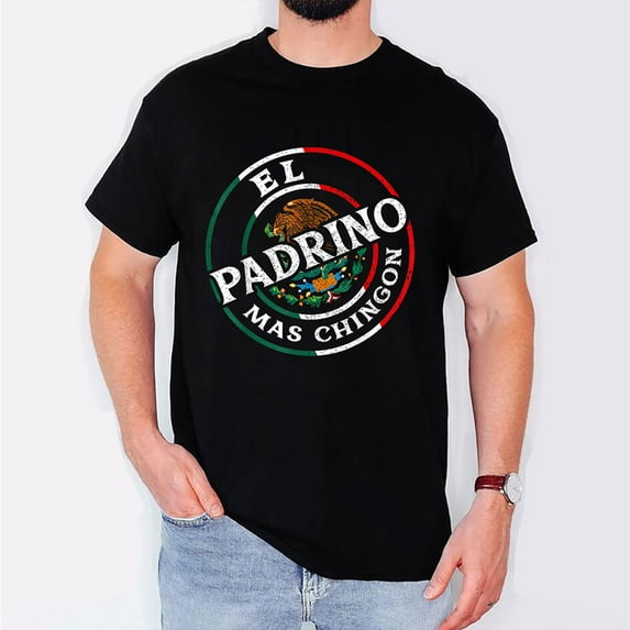 Men's Graphic T-Shirt, "El Padrino Mas Chingon", Funny Mexican Dad Shirt, Father's Day Gift, Sizes S–5XL