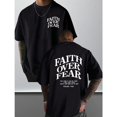 thumbnail image 1 of Men's Graphic T-Shirt Faith Over Fear Daily Wear 100% Cotton Unisex Gift Idea For Him Her Streetwear Design Comfortable Casual Top, 1 of 13
