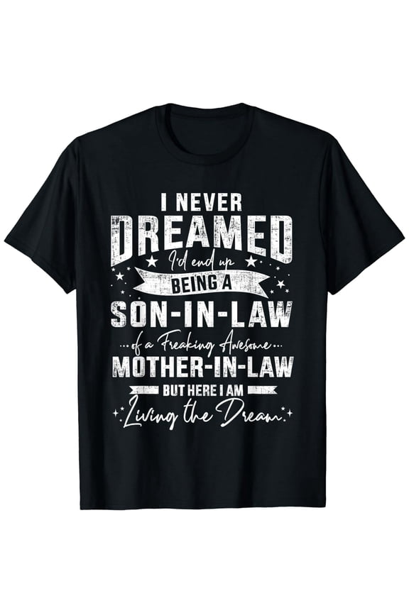 Men's Graphic T-Shirt Funny Mother-in-Law Son-in-Law Quote Casual Cotton Apparel
