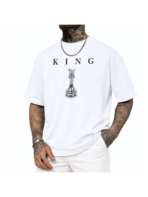 Men's King Graphic T-Shirt Short Sleeve Crew Neck Casual Tee