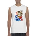 thumbnail image 1 of Men's Graphic T-Shirt Sleeveless - American Flag 4th of July Kitty, 1 of 5