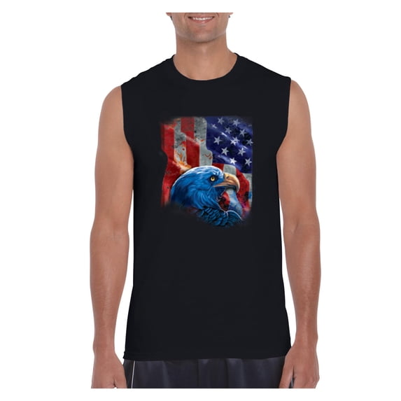 Men's Graphic T-Shirt Sleeveless - American Flag 4th of July