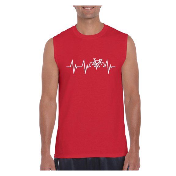 Men's Graphic T-Shirt Sleeveless - Bicycle Heartbeat
