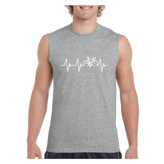 Men's Graphic T-Shirt Sleeveless - Bicycle Heartbeat