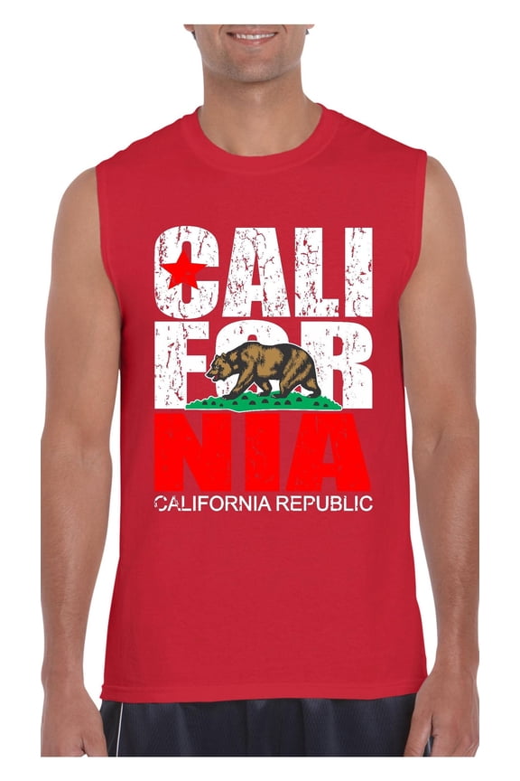 Men's Graphic T-Shirt Sleeveless - California Cali