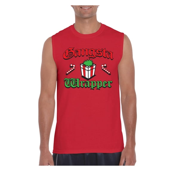 Men's Graphic T-Shirt Sleeveless - Christmas Wrapper