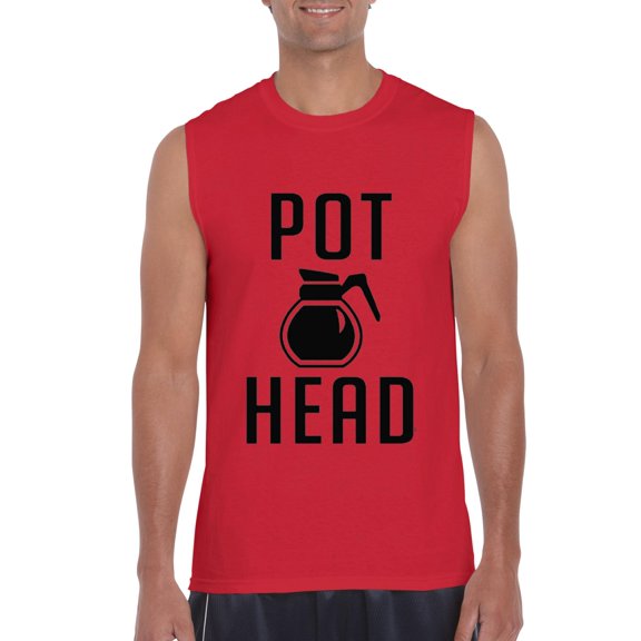 Men's Graphic T-Shirt Sleeveless - Coffee Pot Head