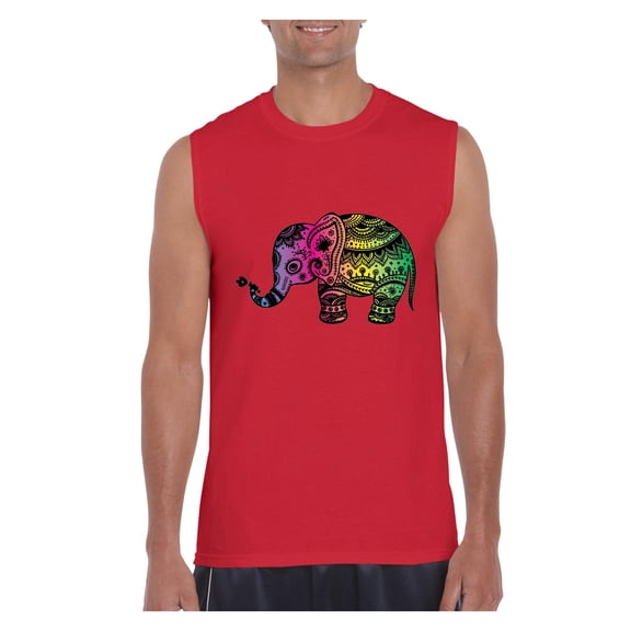 Men's Graphic T-Shirt Sleeveless - Elephant