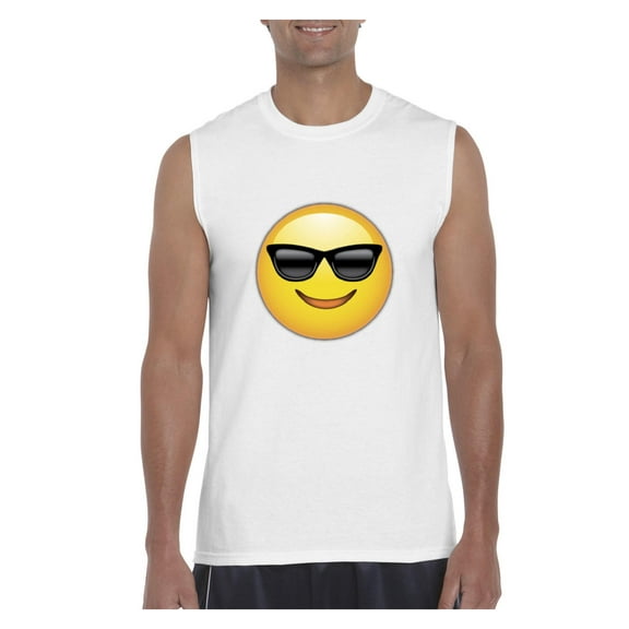 Men's Graphic T-Shirt Sleeveless - Emoji with Sunglasses