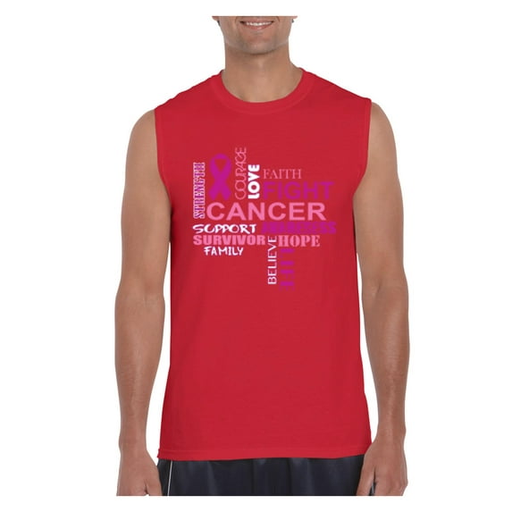 Men's Graphic T-Shirt Sleeveless - Fight Breast Cancer