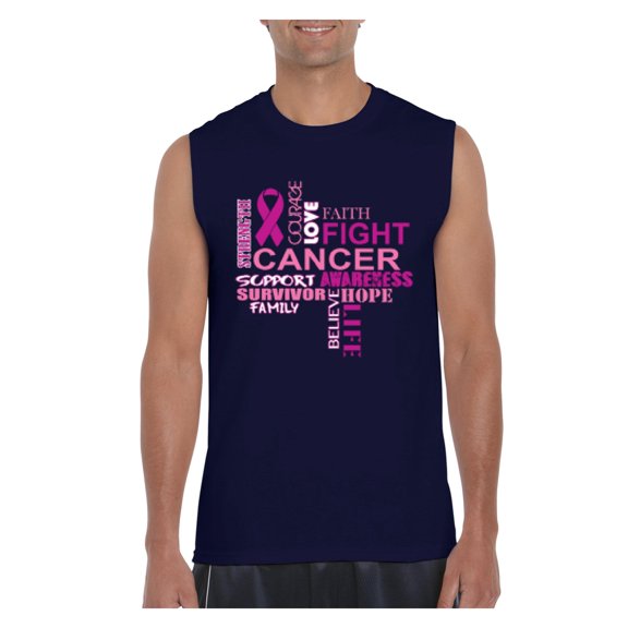 Men's Graphic T-Shirt Sleeveless - Fight Breast Cancer