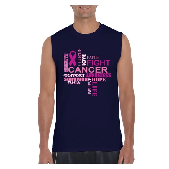 Men's Graphic T-Shirt Sleeveless - Fight Breast Cancer