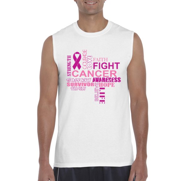 Men's Graphic T-Shirt Sleeveless - Fight Breast Cancer