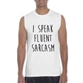 thumbnail image 1 of Men's Graphic T-Shirt Sleeveless - I Speak Fluent Sarcasm, 1 of 5