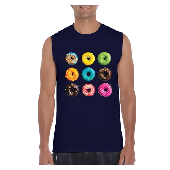 Men's Graphic T-Shirt Sleeveless - Love Food Donuts Doughnuts