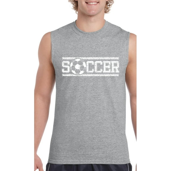 Men's Graphic T-Shirt Sleeveless - Soccer With Ball