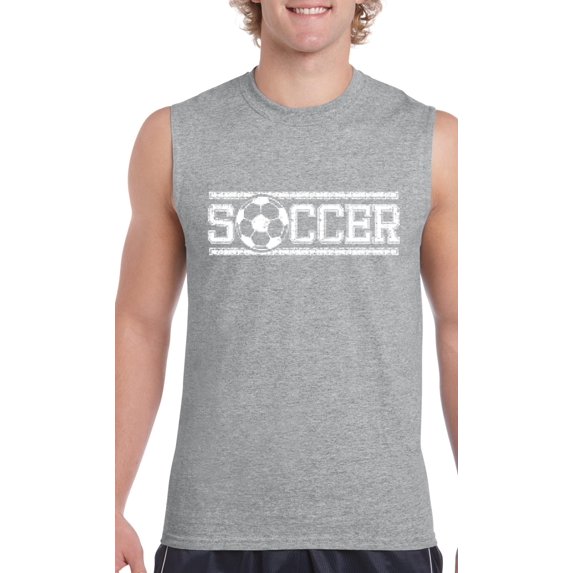 Men's Graphic T-Shirt Sleeveless - Soccer With Ball