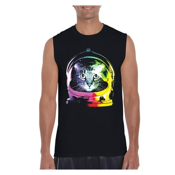 Men's Graphic T-Shirt Sleeveless - Space Cat
