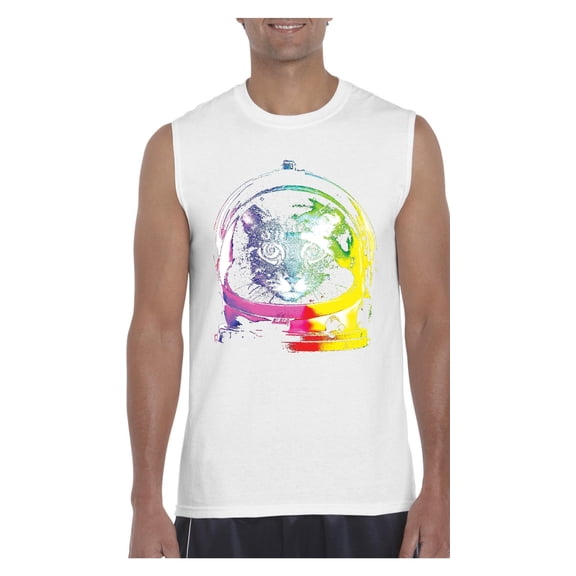 Men's Graphic T-Shirt Sleeveless - Space Cat