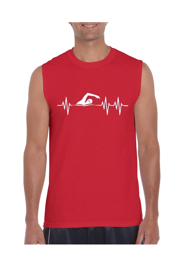 Men's Graphic T-Shirt Sleeveless - Swimming Swimmer
