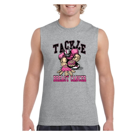 Men's Graphic T-Shirt Sleeveless - Tackle Breast Cancer
