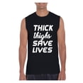 thumbnail image 1 of Men's Graphic T-Shirt Sleeveless - Thick Thighs Save Lives, 1 of 5