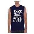 thumbnail image 1 of Men's Graphic T-Shirt Sleeveless - Thick Thighs Save Lives, 1 of 5