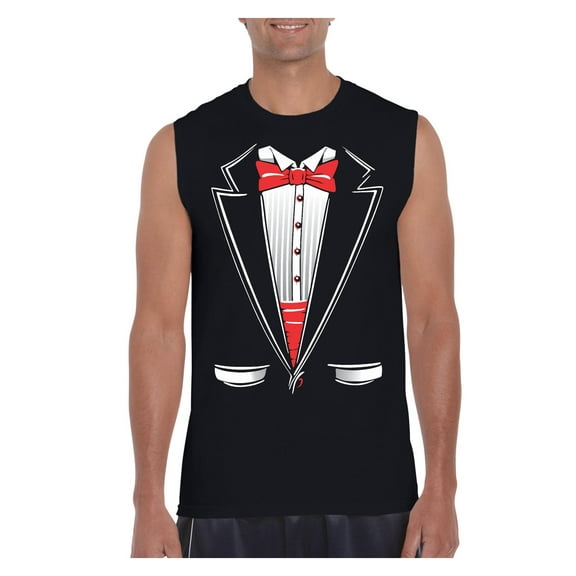 Men's Graphic T-Shirt Sleeveless - Tuxedo Prom Costume