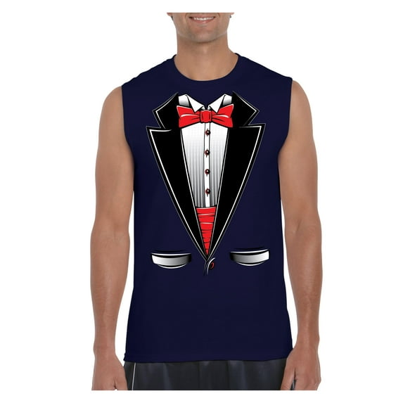 Men's Graphic T-Shirt Sleeveless - Tuxedo Prom Costume