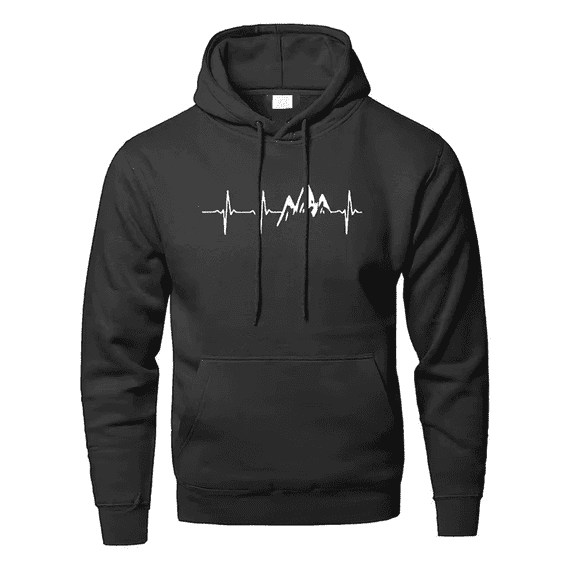 Men Autumn Long Sleeve Hooded Sweatshirt Casual Printed Fleece Top Sportswear