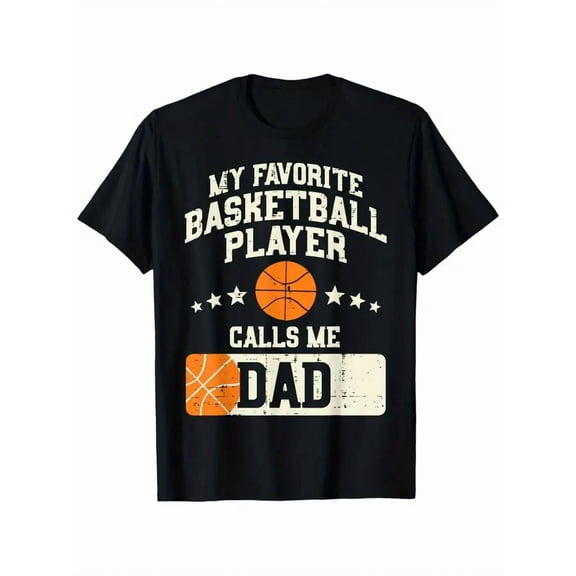 Men's Graphic T-Shirt Vintage Basketball Dad Cotton Short Sleeve Tee