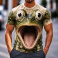thumbnail image 1 of Men's Graphic T-Shirts 3D Funny Animal Big Mouth Frog Print Novelty Short Sleeve Crewneck Casual Summer Everyday Tops Comfortable Lightweight Tees, 1 of 5